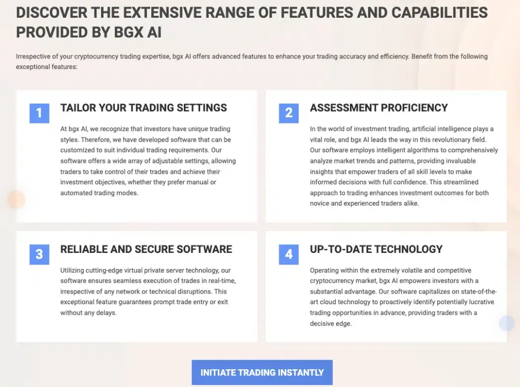 BGX AI robotrading capabilities