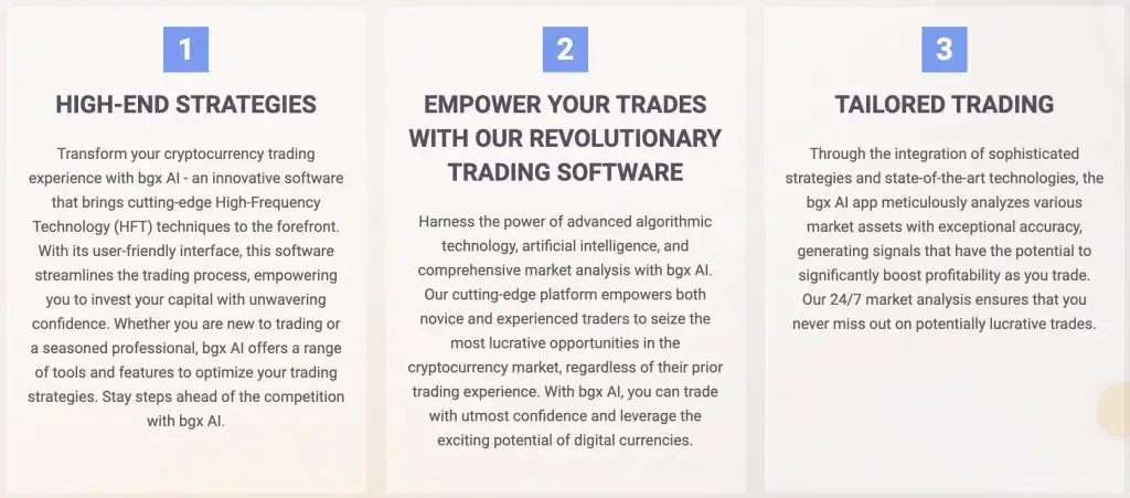 BGX AI robotrading features