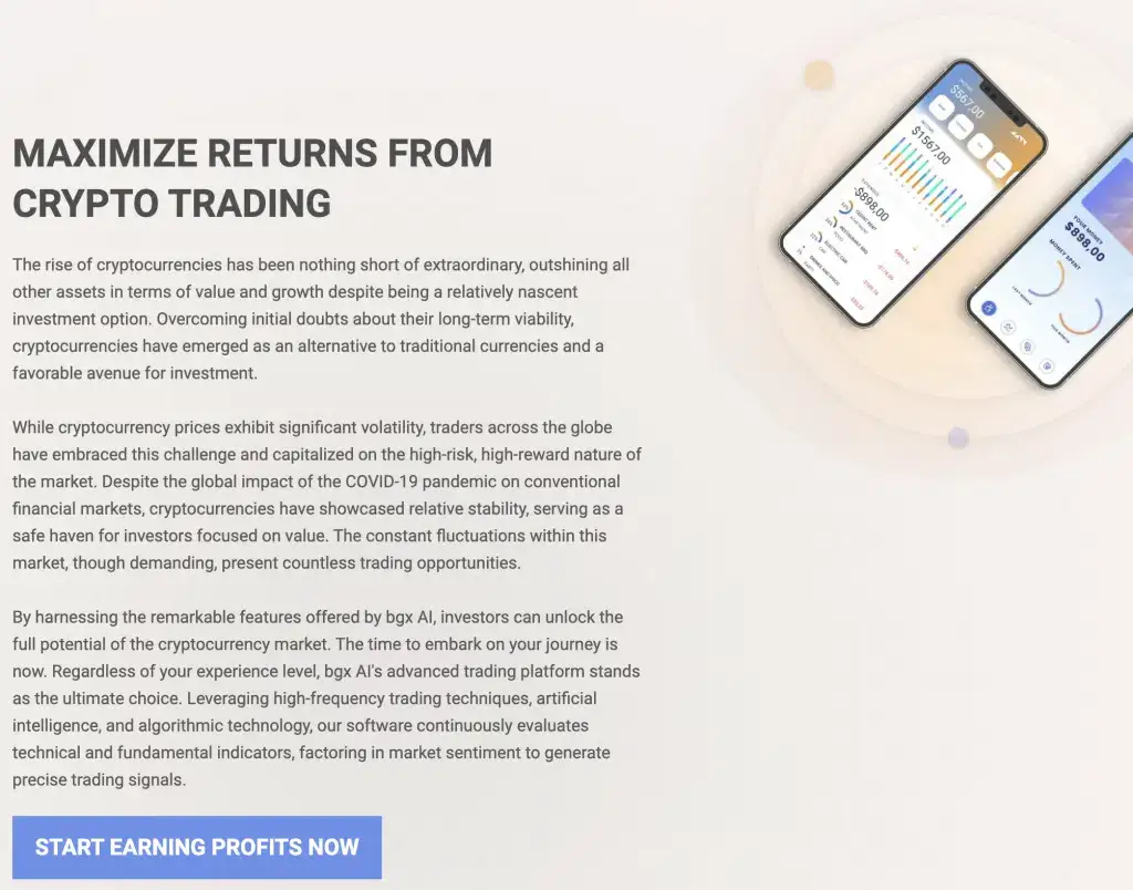 BGX AI robotrading maximize returns