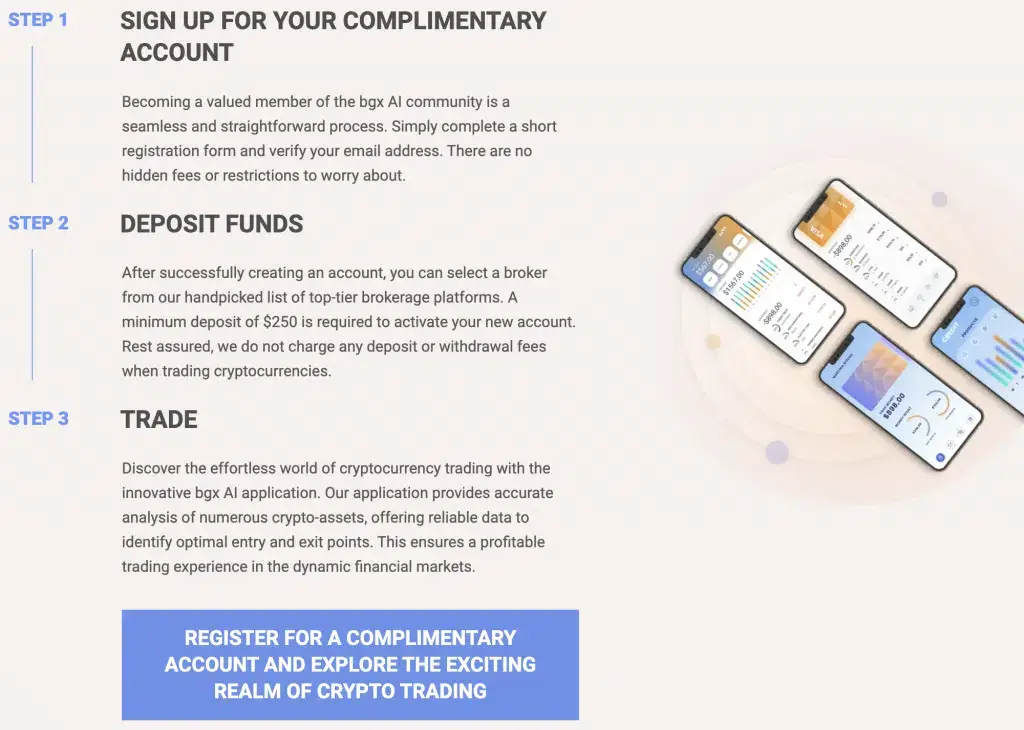BGX AI robotrading sign up process