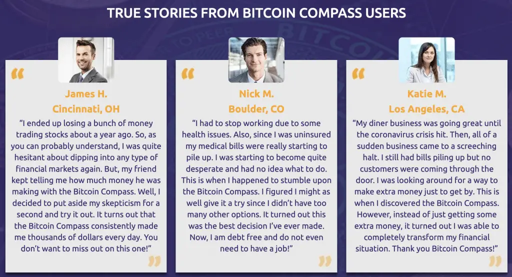 Robotrading Bitcoin Compass testimonials