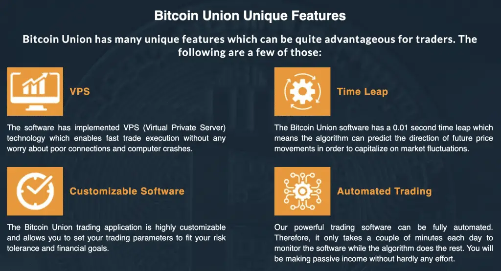 Robotrading Bitcoin Union features