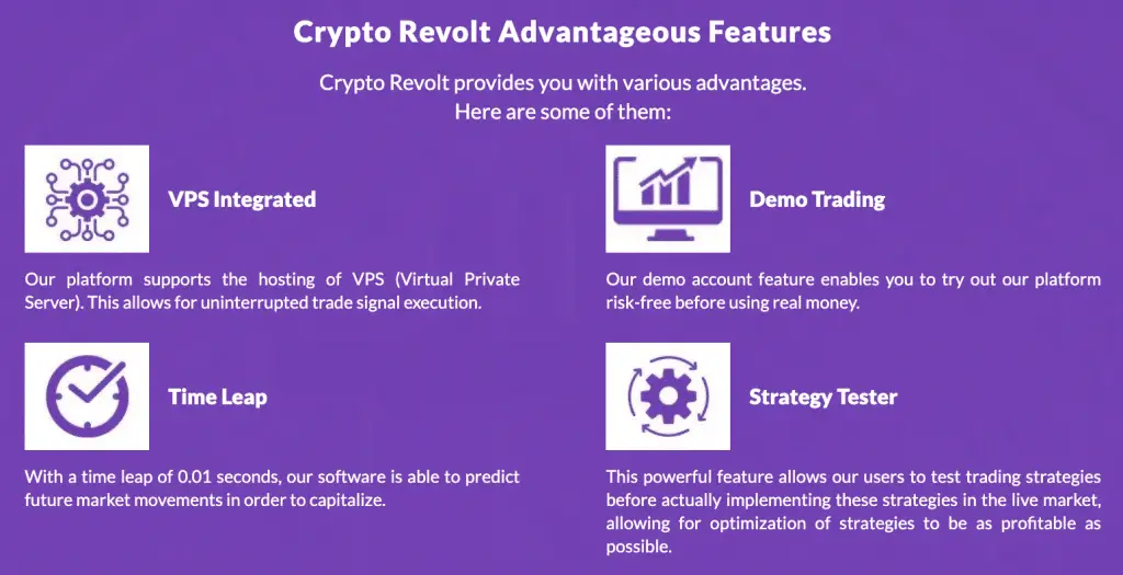 Robotrading Crypto Revolt features